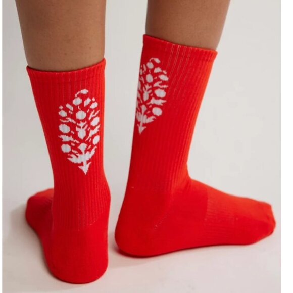 NWT Free People Last Lap Tube Socks in Flame - Picture 1 of 4